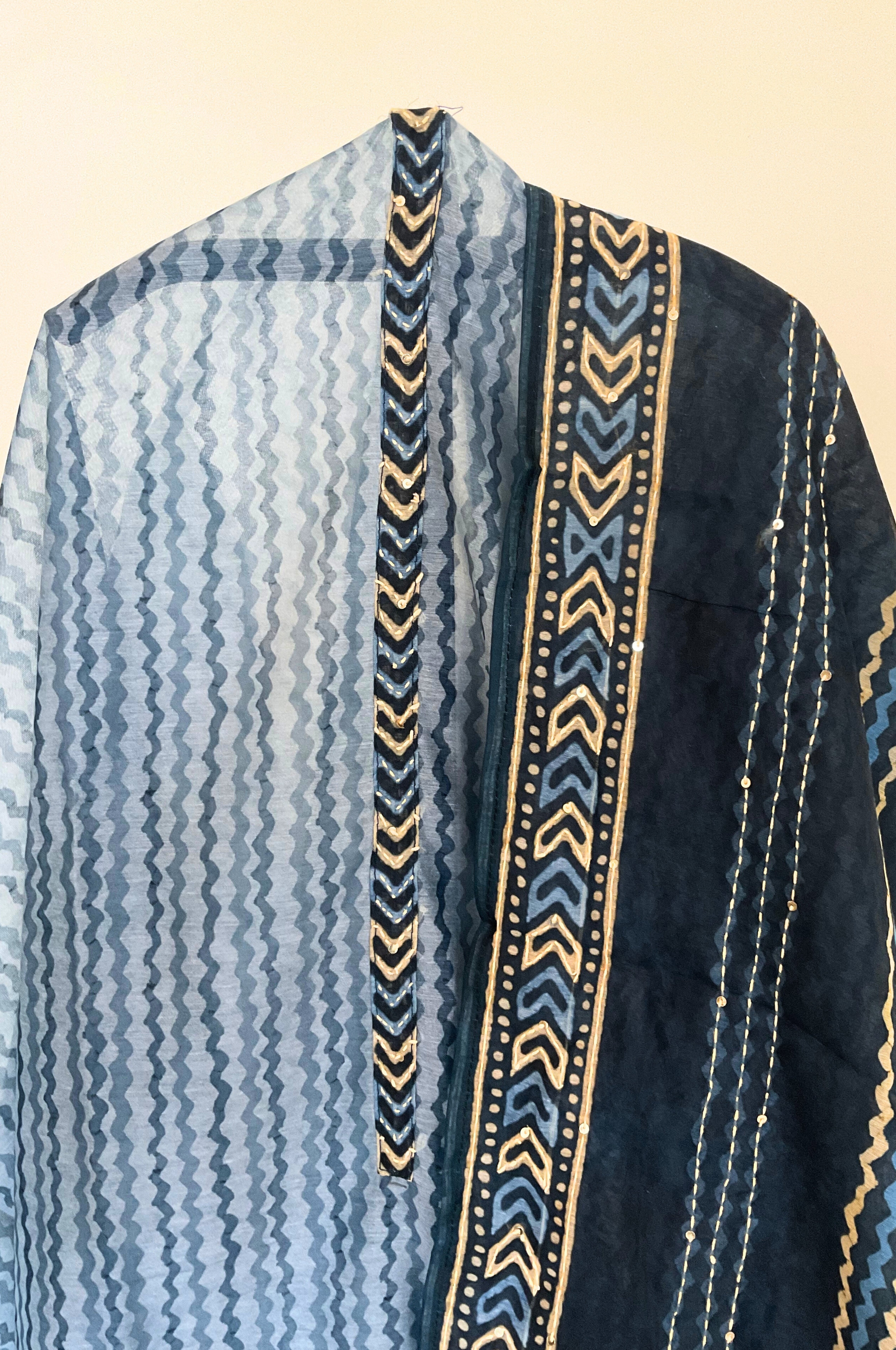 Blue Chanderi Suit Set