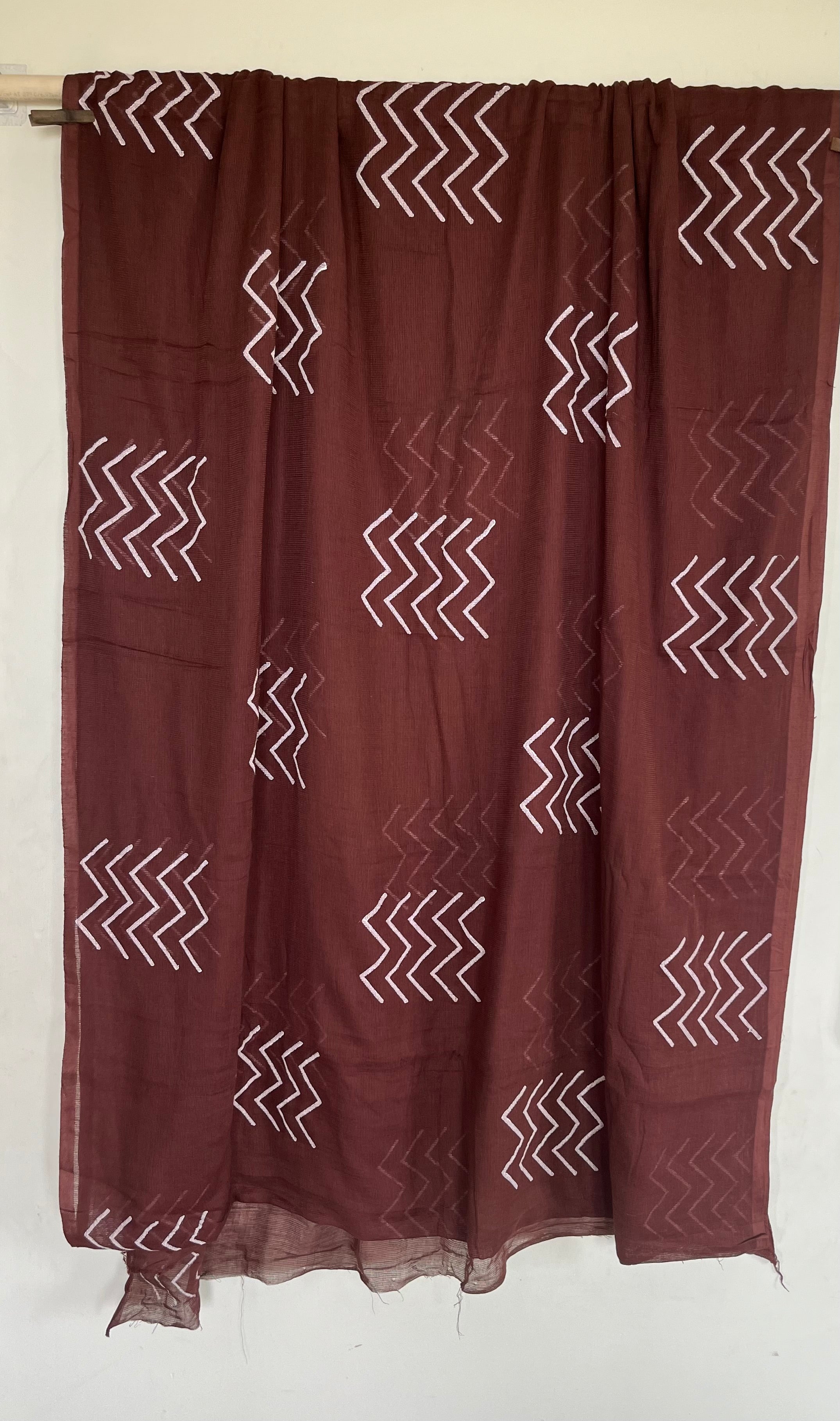 Chocolate Brown Mulmul Saree