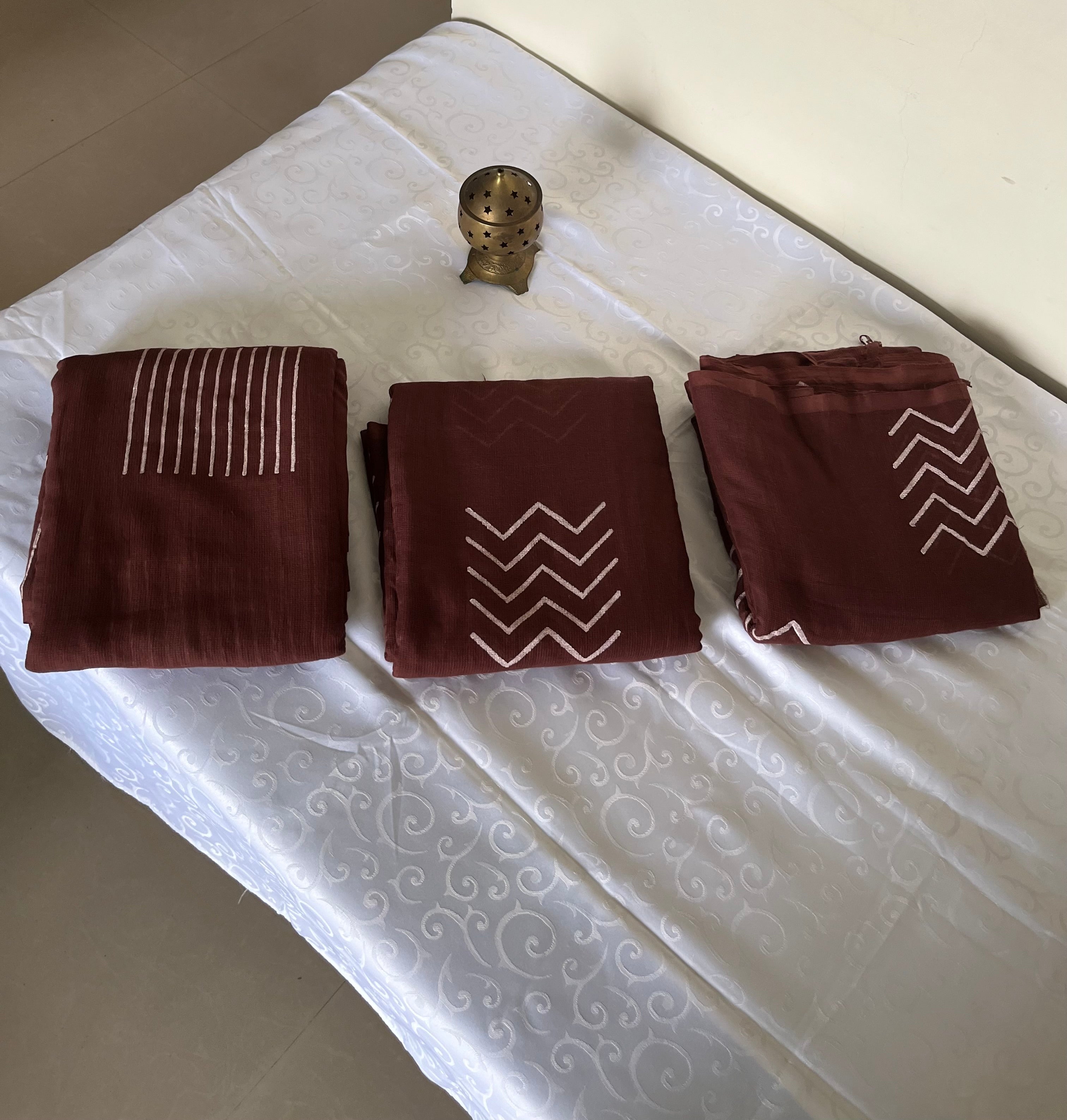 Chocolate Brown Mulmul Saree