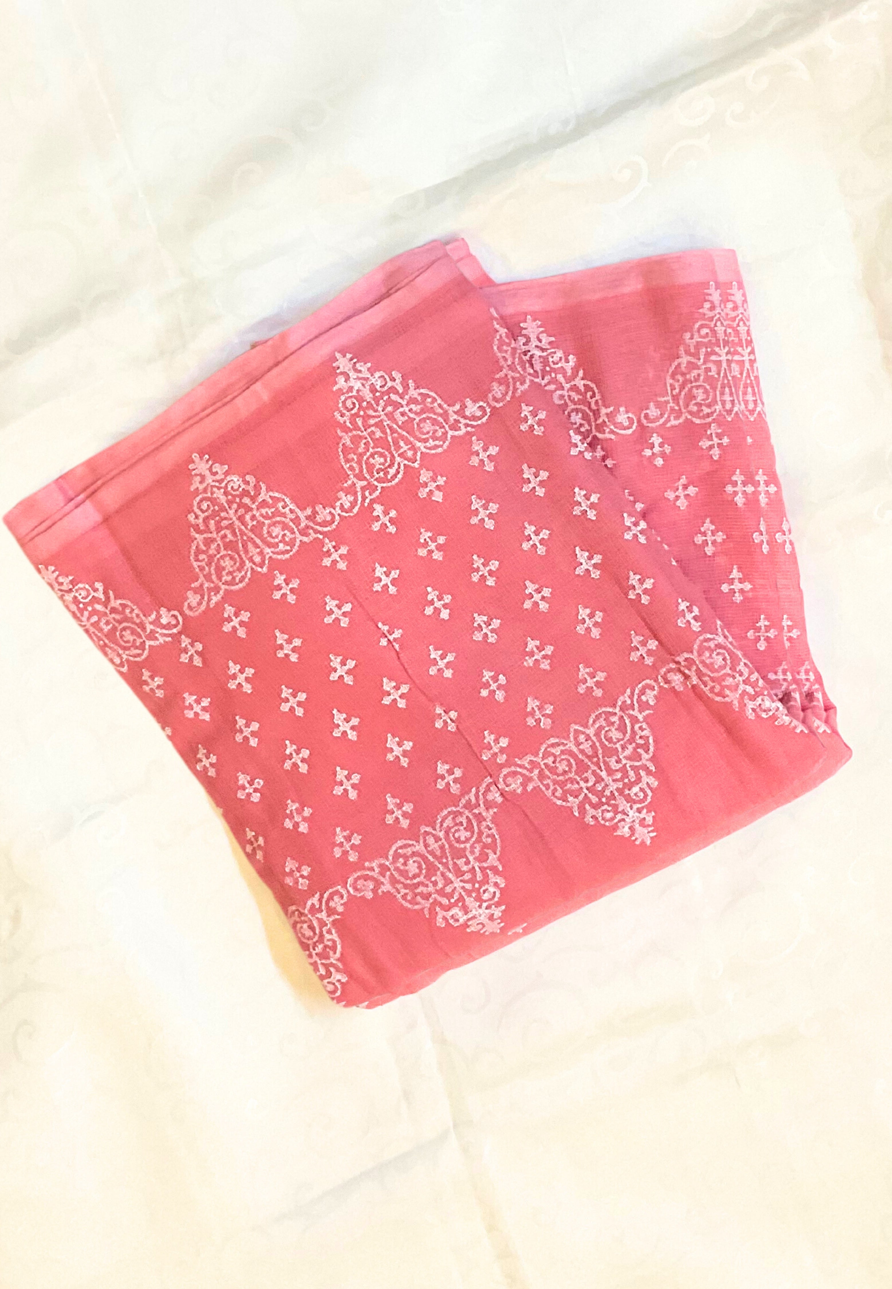 Candy Pink Mulmul Saree