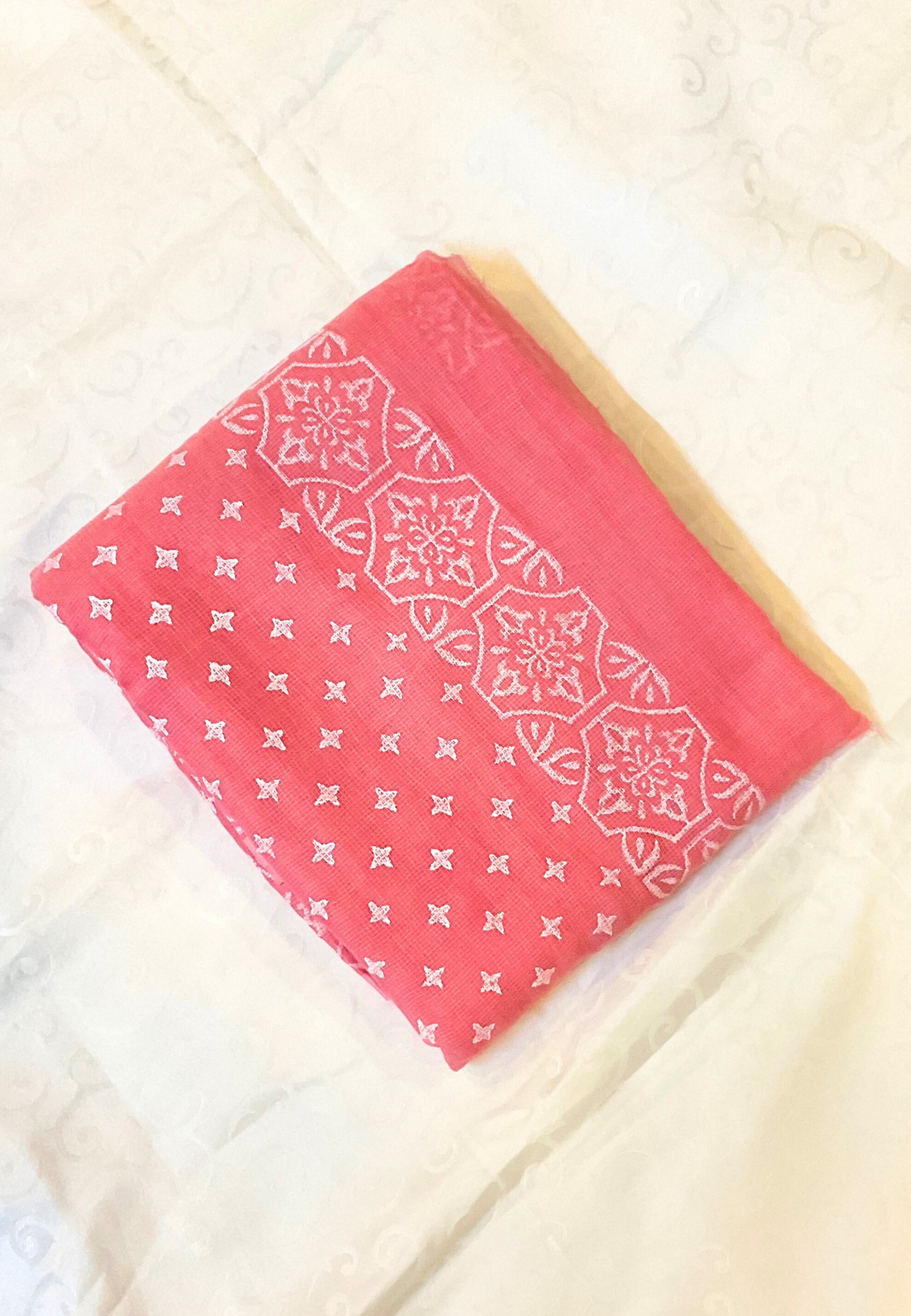 Candy Pink Mulmul Saree