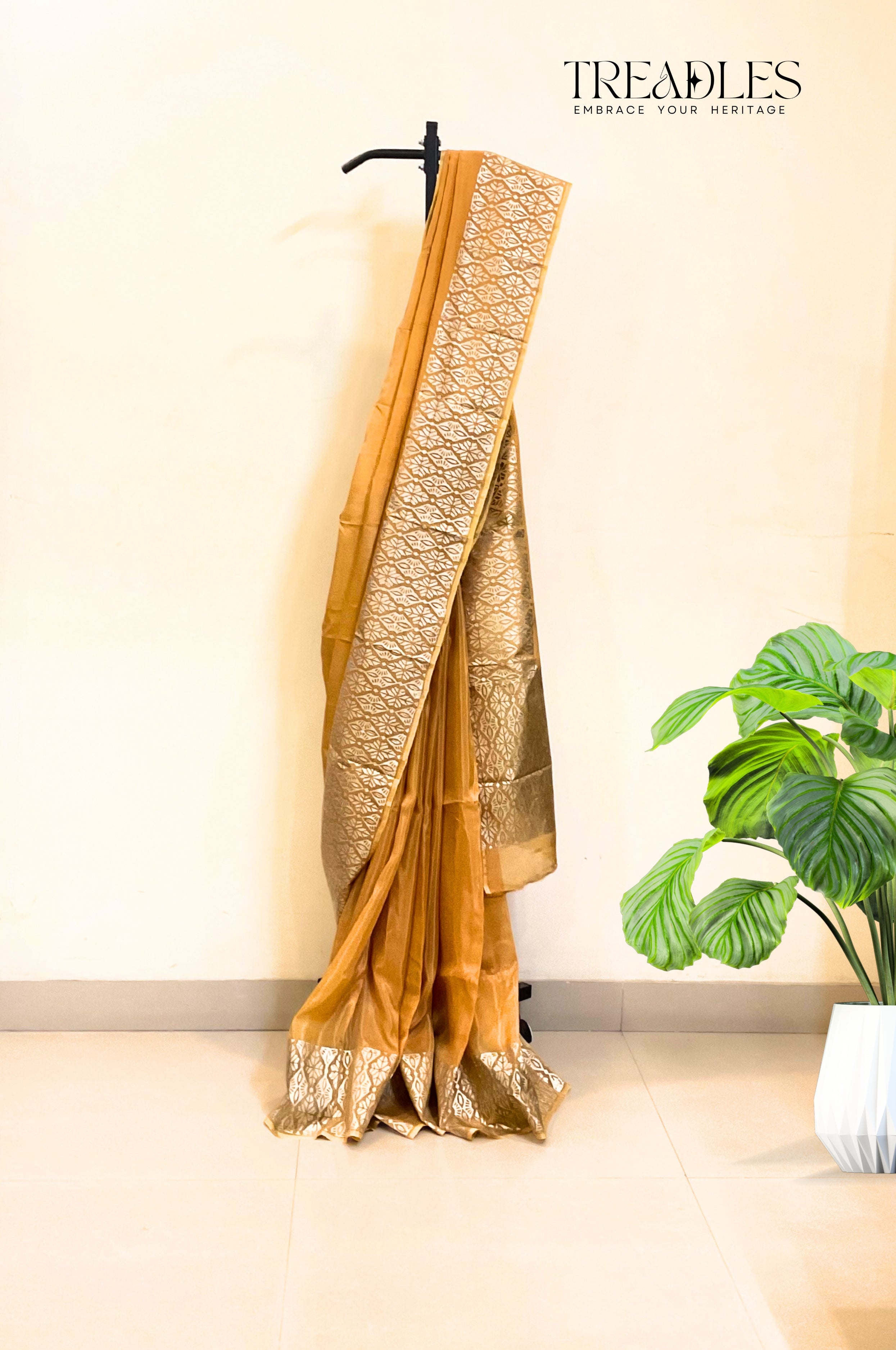 Mustard Yellow Viscose Organza saree