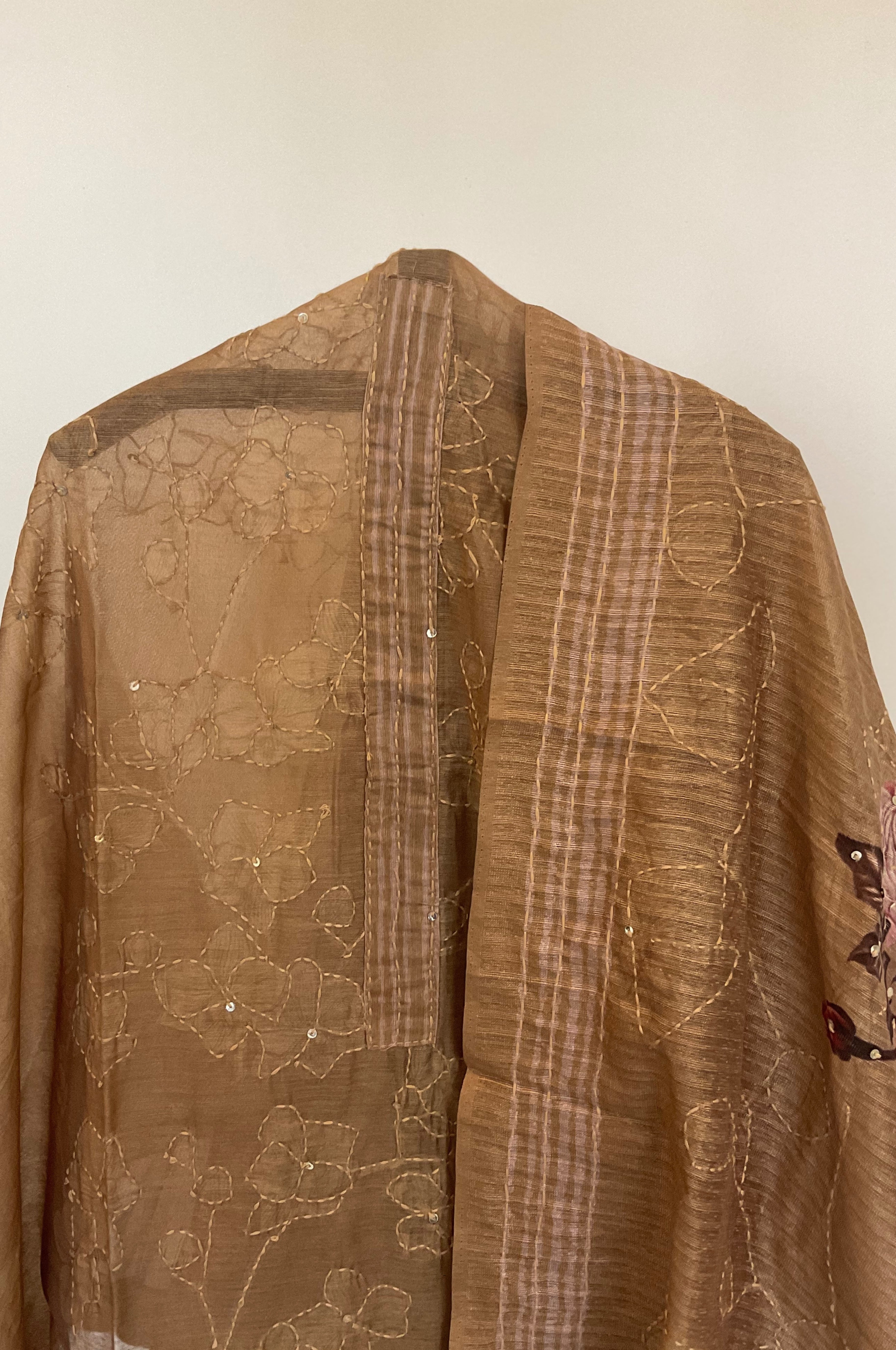 Antique Gold Chanderi Suit Set