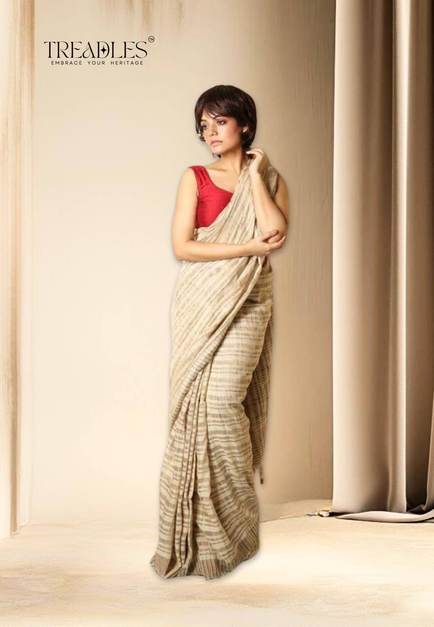 Resham Katiya with Gheecha with Beige Saree